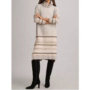 Anthropologie Daily Practice Turtleneck Sweater Dress Grey Motif Medium